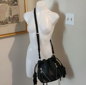 Linea Pelle cinched crossbody black